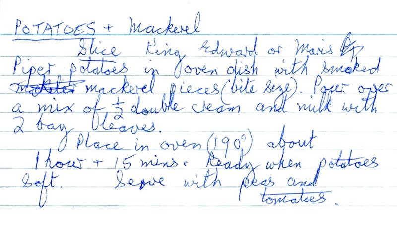 Scan 1 of 1 for Potatoes & Mackerel