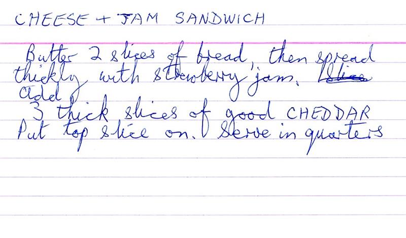 Scan 1 of 1 for Cheese & Jam Sandwich