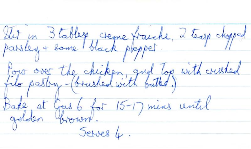 Scan 2 of 2 for Chicken & Tarragon Filo Pie
