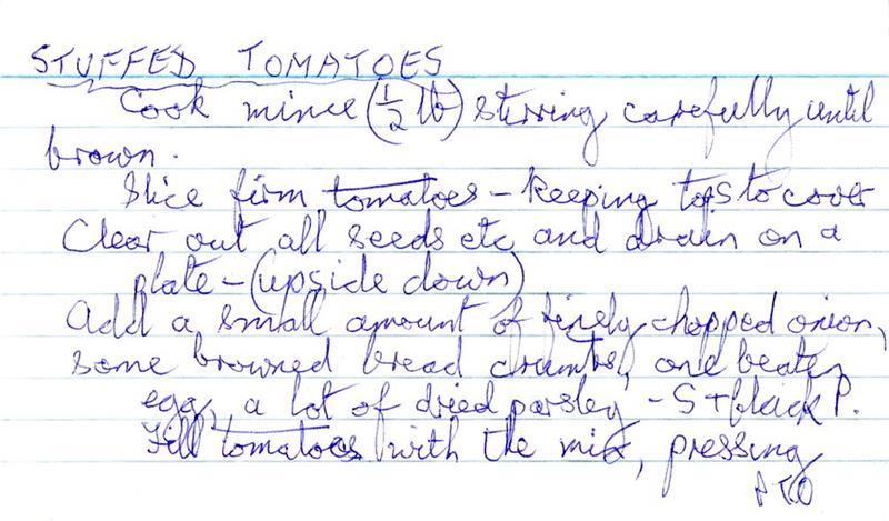 Scan 1 of 2 for Stuffed Tomatoes