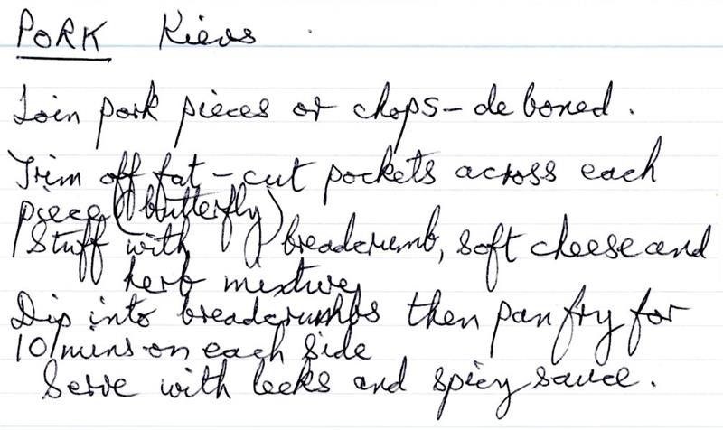 Scan 1 of 1 for Pork Kievs