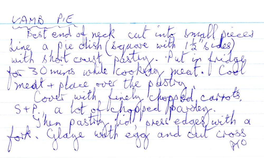 Scan 1 of 2 for Lamb Pie
