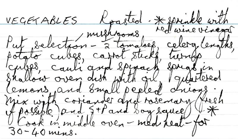 Scan 1 of 1 for Roasted Vegetables
