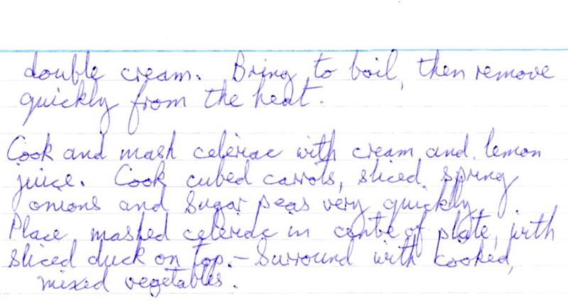Scan 2 of 2 for Duck with Honey and Ginger Sauce