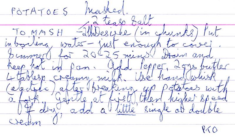 Scan 1 of 1 for Potatoes Mashed