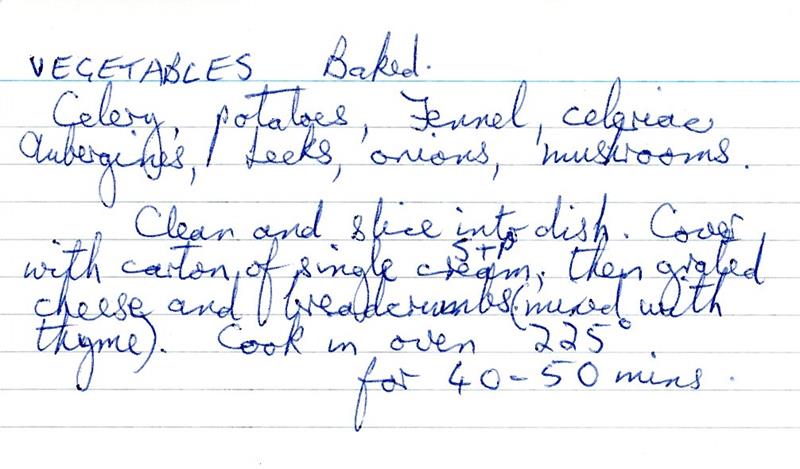 Scan 1 of 1 for Baked Vegetables