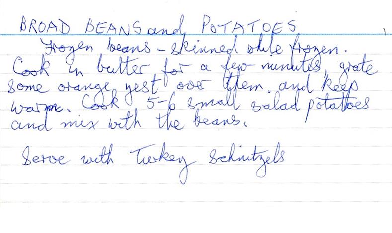 Scan 1 of 1 for Broad Beans and Potatoes