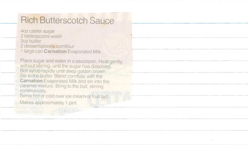 Scan 1 of 1 for Butterscotch Sauce