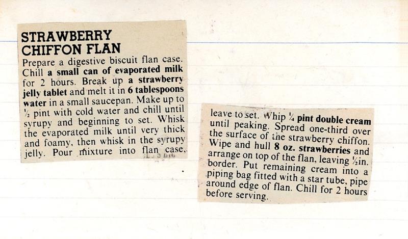 Scan 1 of 2 for Strawberry Chiffon Flan