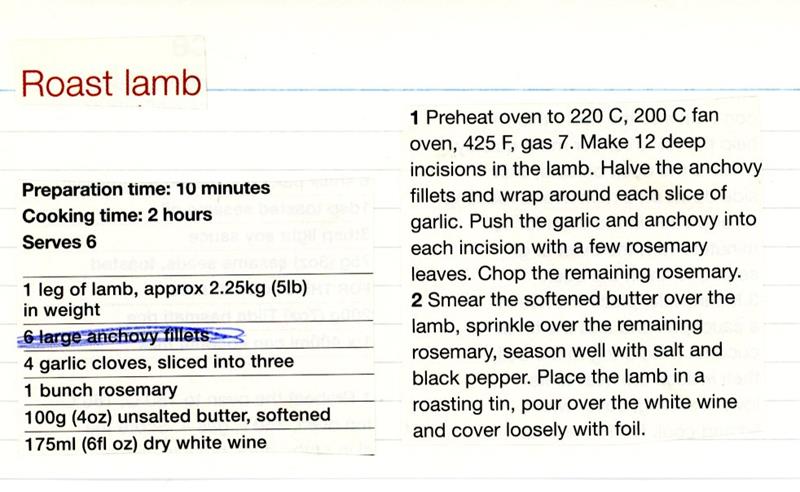 Scan 1 of 2 for Roast Lamb
