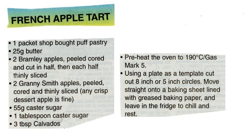 Scan 1 of 2 for French Apple Tart
