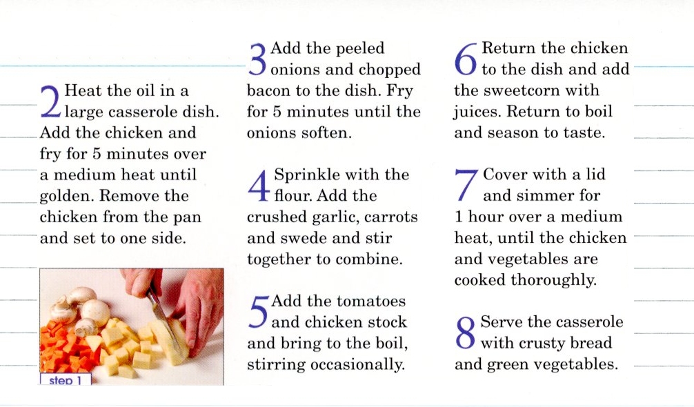 Scan 2 of 2 for Chicken and Vegetable Casserole
