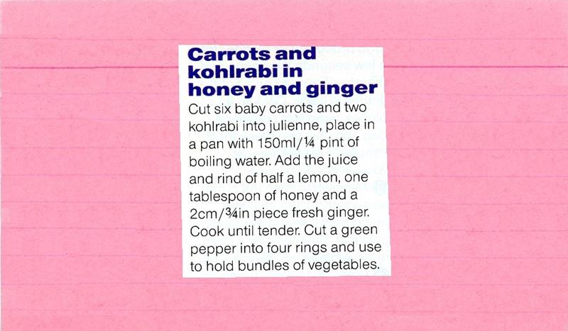 Scan 1 of 1 for Carrots and Kohlrabi in Honey and Ginger