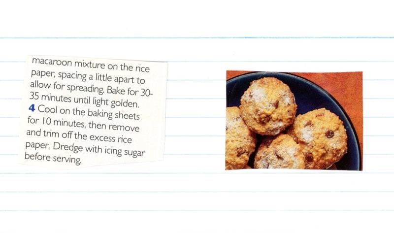 Scan 2 of 2 for Hazelnut, Orange and Choc-Chip Macaroons
