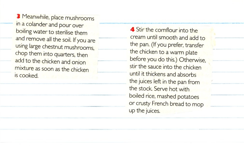 Scan 2 of 2 for Chicken Chasseur
