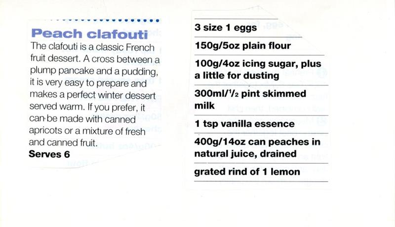Scan 1 of 2 for Peach Clafouti