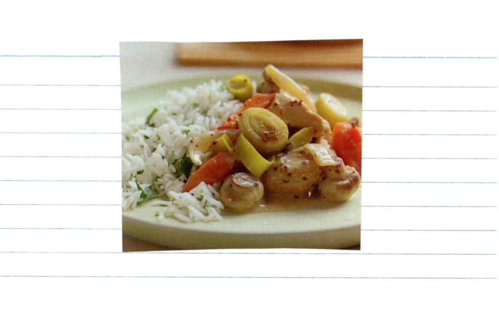 Scan 2 of 2 for Mustard Chicken Casserole with Leeks and Button Mushrooms