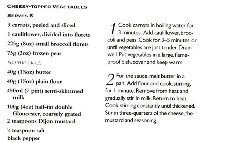 Scan 1 of 2 for Cheesy-Topped Vegetables