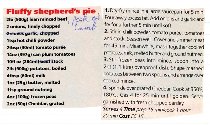 Scan 1 of 1 for Chilli Shepherd's Pie