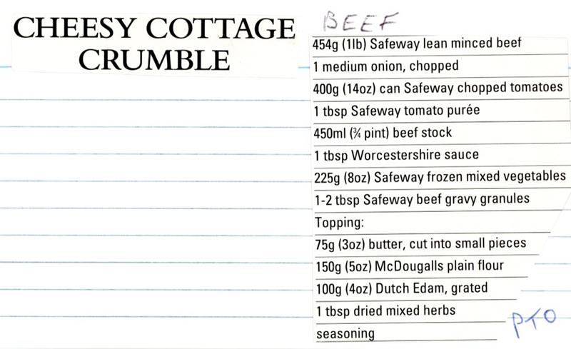 Scan 1 of 2 for Cheesy Cottage Crumble