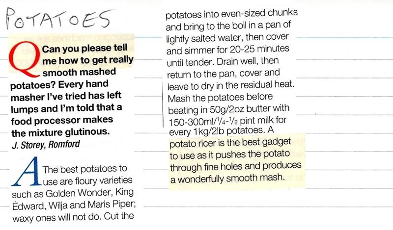 Scan 1 of 1 for Smooth Mashed Potatoes