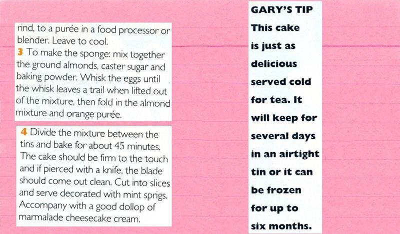 Scan 2 of 2 for Whole Orange and Almond Cake with Marmalade Cheesecake Cream