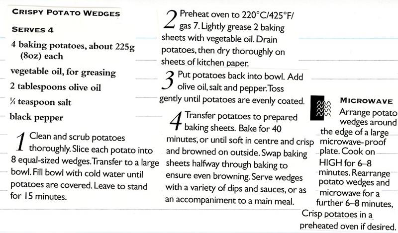 Scan 1 of 1 for Crispy Potato Wedges