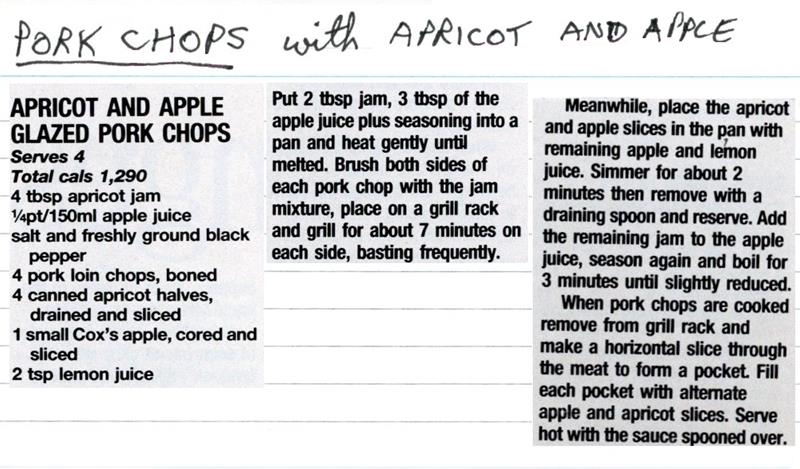 Scan 1 of 1 for Apricot and Apple Glazed Pork Chops