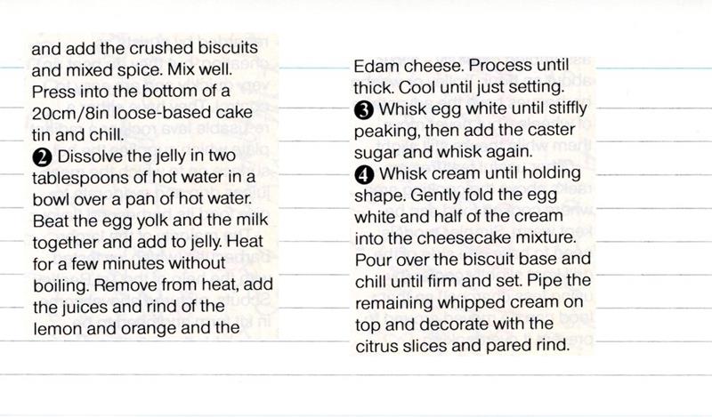 Scan 2 of 2 for St Clement's Cheesecake