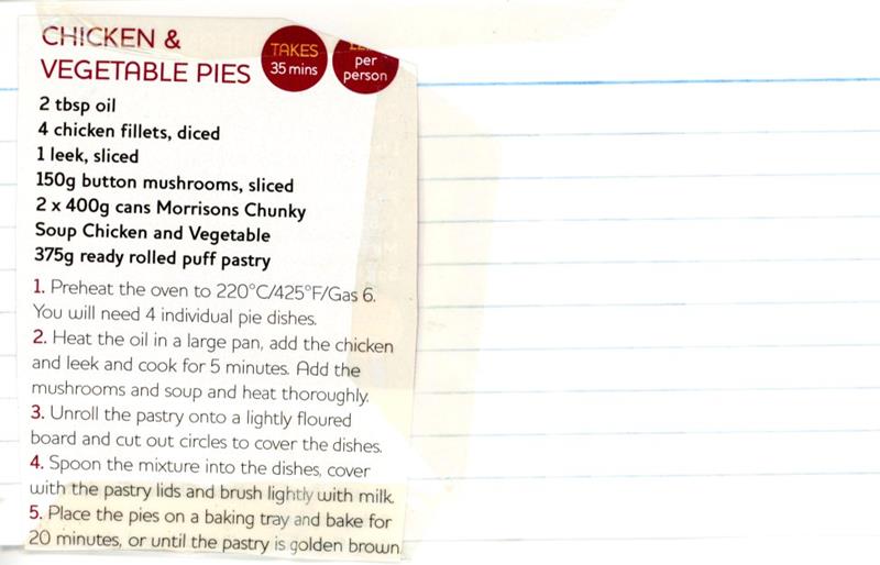 Scan 1 of 2 for Chicken & Vegetable Pies