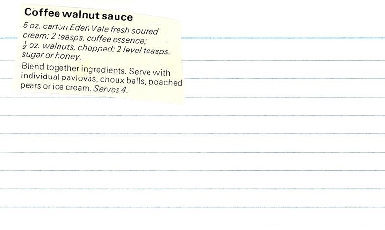 Scan 1 of 1 for Coffee Walnut Sauce