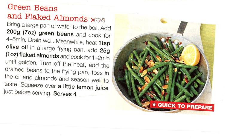 Scan 1 of 1 for Green Beans and Flaked Almonds