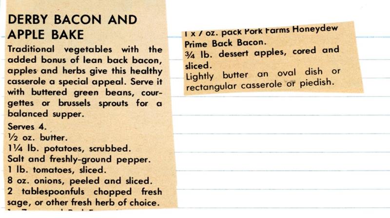 Scan 1 of 2 for Derby Bacon and Apple Bake