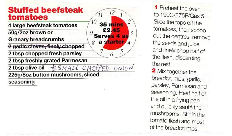 Scan 1 of 2 for Mushroom Stuffed Tomatoes