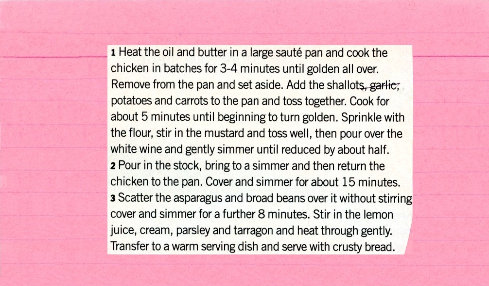 Scan 2 of 2 for Chicken and Spring Vegetable Casserole