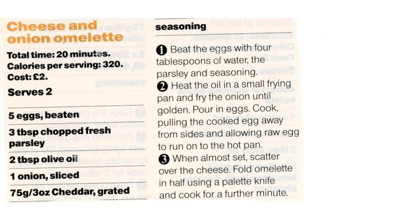 Scan 1 of 2 for Cheese & Parsley Omelette