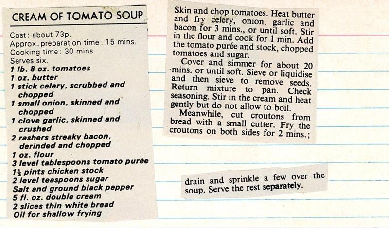 Scan 1 of 2 for Cream of Tomato Soup