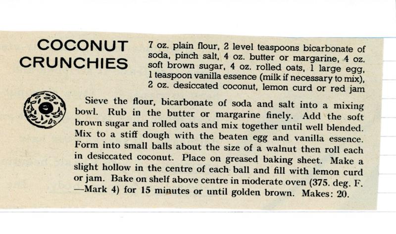 Scan 1 of 1 for Coconut Crunchies