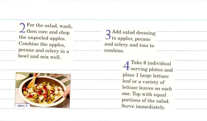 Scan 2 of 3 for Apple, Pecan & Celery Salad