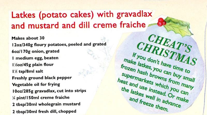 Scan 1 of 2 for Latkes (Potato Cakes) with Gravadlax and Mustard and Dill Crème Fraîche
