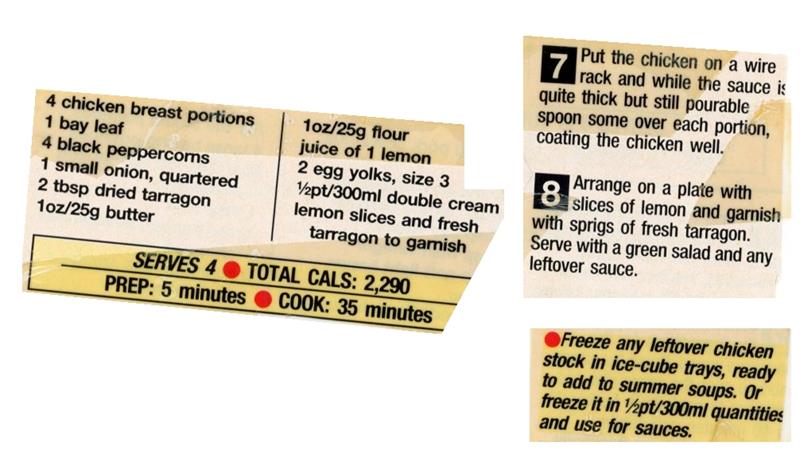 Scan 2 of 2 for Chicken in Lemon & Tarragon