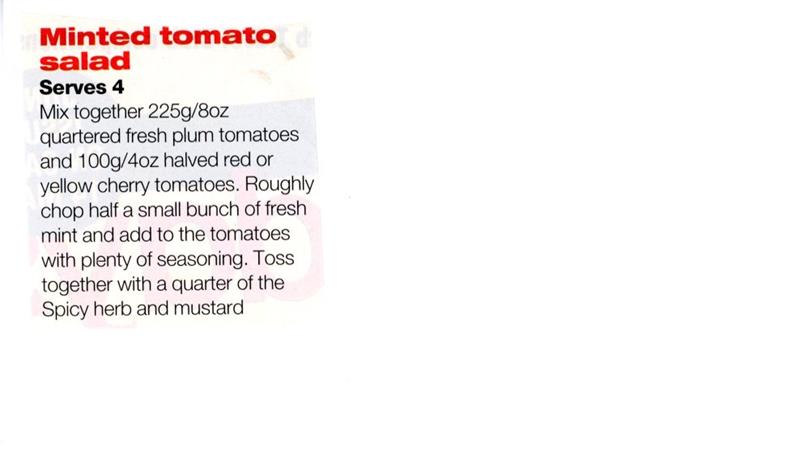 Scan 1 of 1 for Minted Tomato Salad