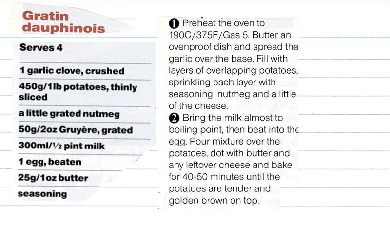 Scan 1 of 1 for Gratin Dauphinois