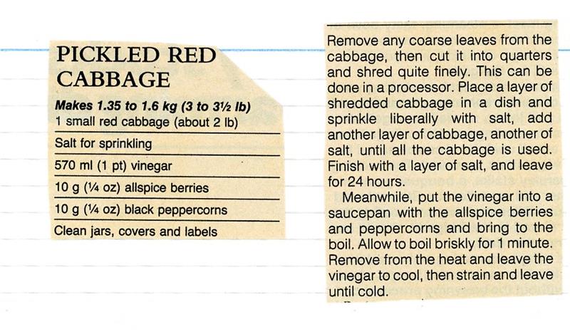 Scan 1 of 2 for Pickled Red Cabbage