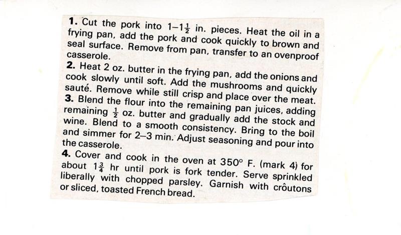 Scan 2 of 2 for Filet de Porc Chasseur