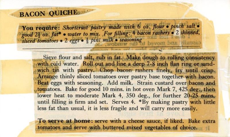 Scan 1 of 2 for Bacon and Tomato Flan