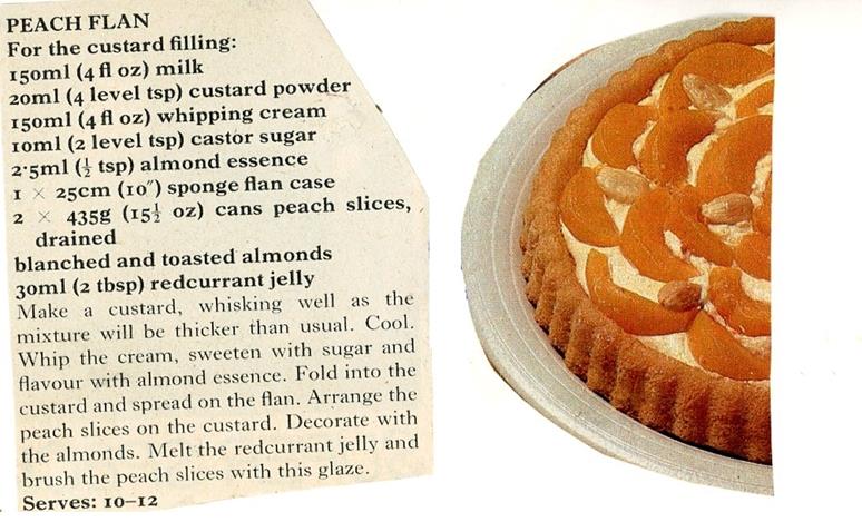 Scan 1 of 1 for Peach Flan