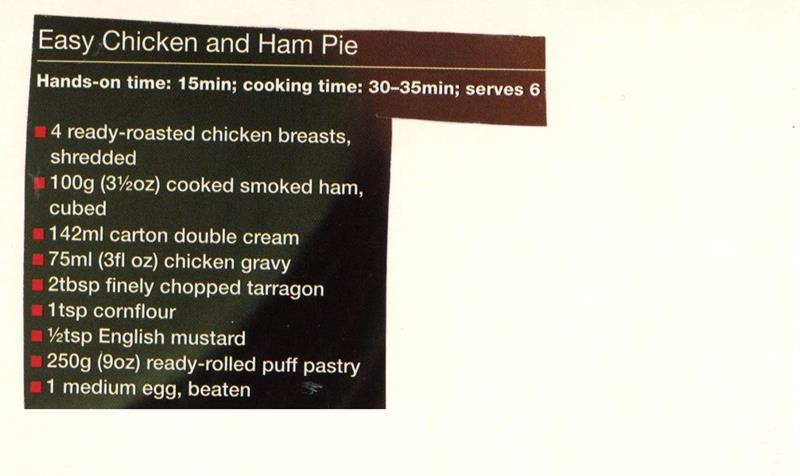 Scan 1 of 2 for Easy Chicken and Ham Pie