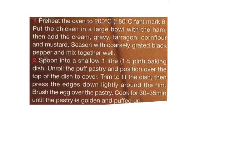 Scan 2 of 2 for Easy Chicken and Ham Pie