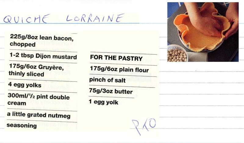 Scan 1 of 2 for Quiche Lorraine